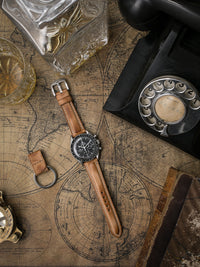 "Underwood" Natural Vintage Padded Leather Watch Strap
