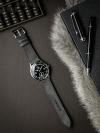 "Vaughan" Storm Grey Leather Watch Strap