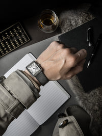 "Vaughan" Storm Grey Leather Watch Strap