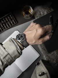 "Vaughan" Storm Grey Leather Watch Strap
