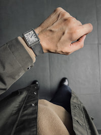 "Vaughan" Storm Grey Leather Watch Strap