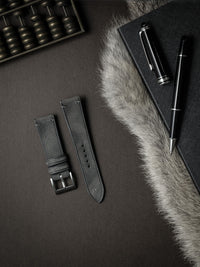 "Vaughan" Storm Grey Leather Watch Strap