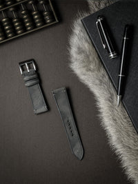 "Vaughan" Storm Grey Leather Watch Strap