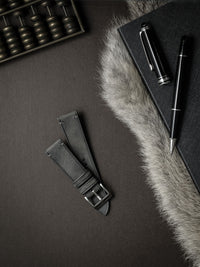 "Vaughan" Storm Grey Leather Watch Strap