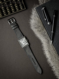 "Vaughan" Storm Grey Leather Watch Strap