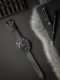 "Vaughan" Storm Grey Leather Watch Strap