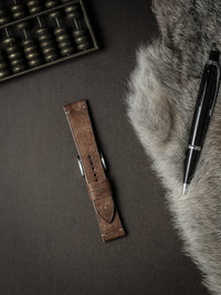 "Vega" Havana Tan Leather Watch Strap