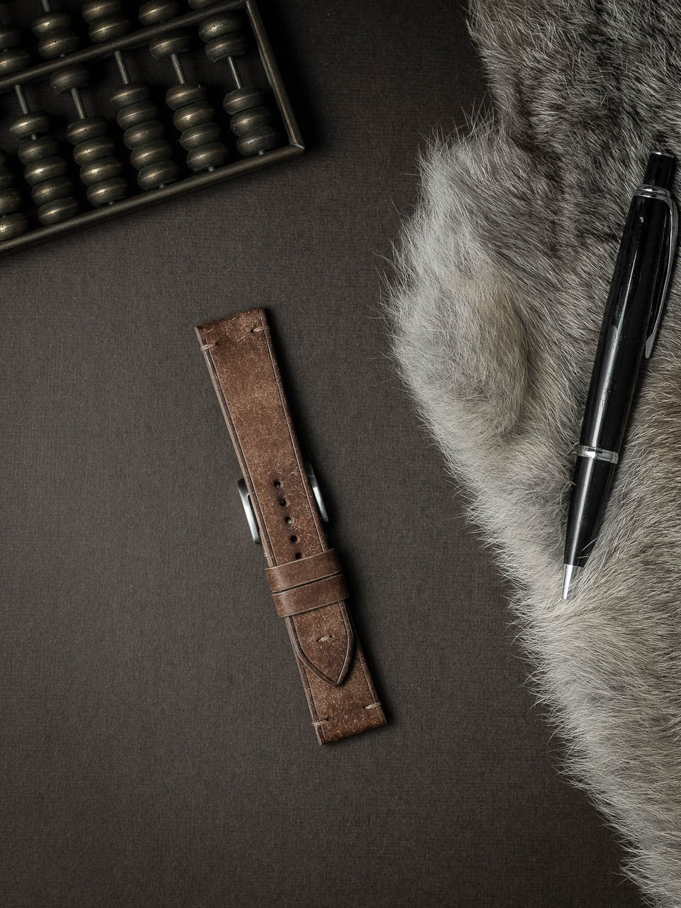 "Vega" Havana Tan Leather Watch Strap