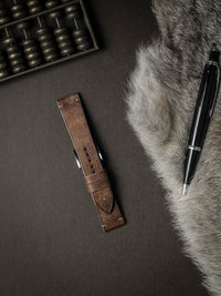 "Vega" Havana Tan Leather Watch Strap