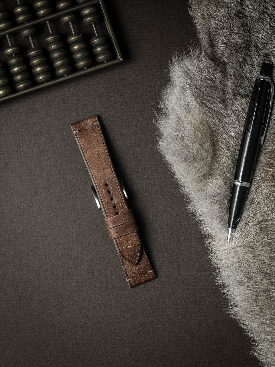 "Vega" Havana Tan Leather Watch Strap