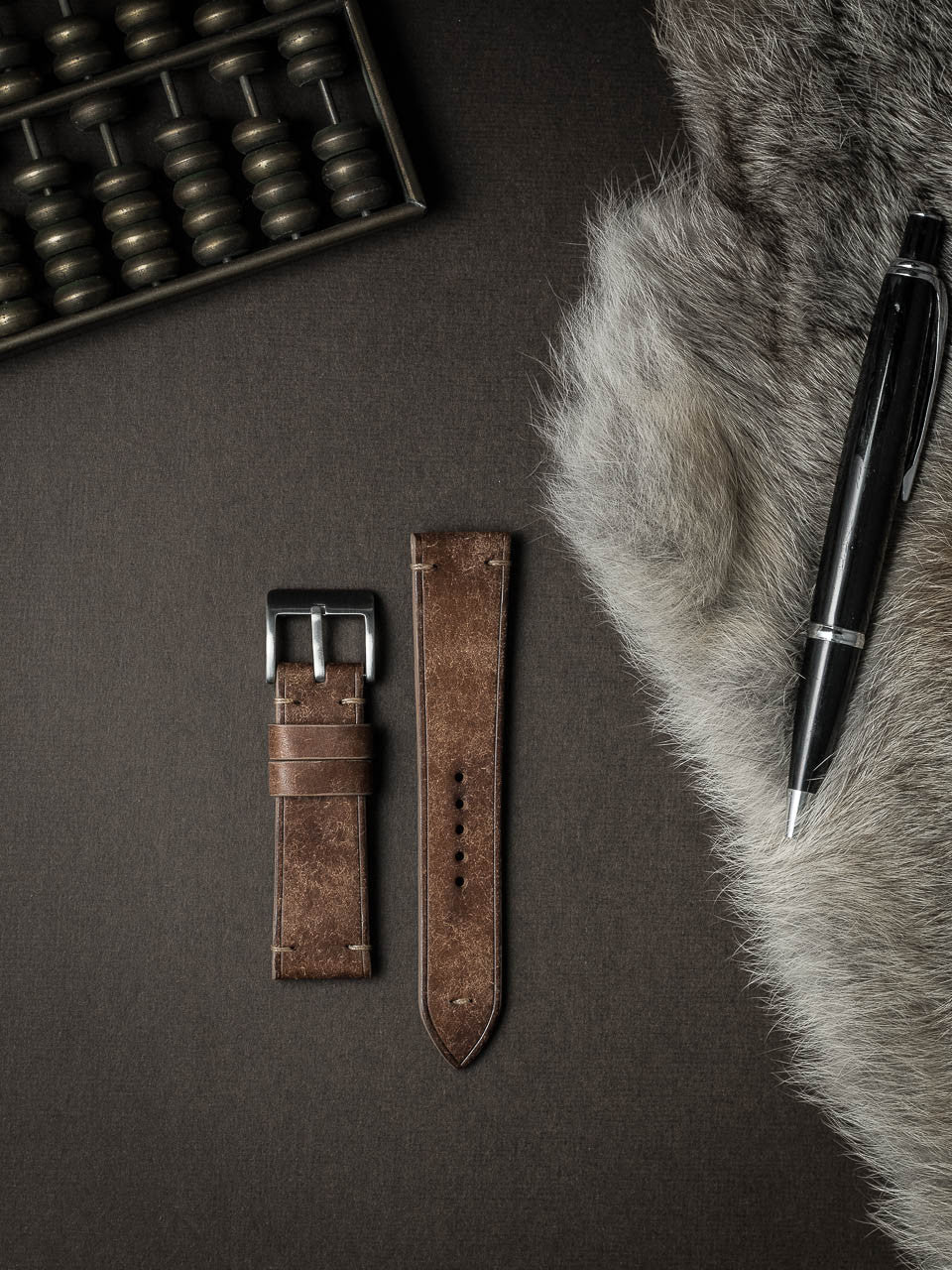 "Vega" Havana Tan Leather Watch Strap