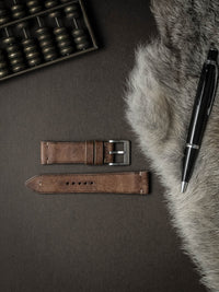 "Vega" Havana Tan Leather Watch Strap