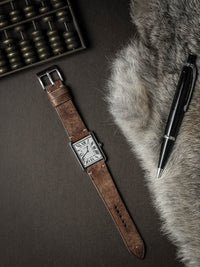 "Vega" Havana Tan Leather Watch Strap