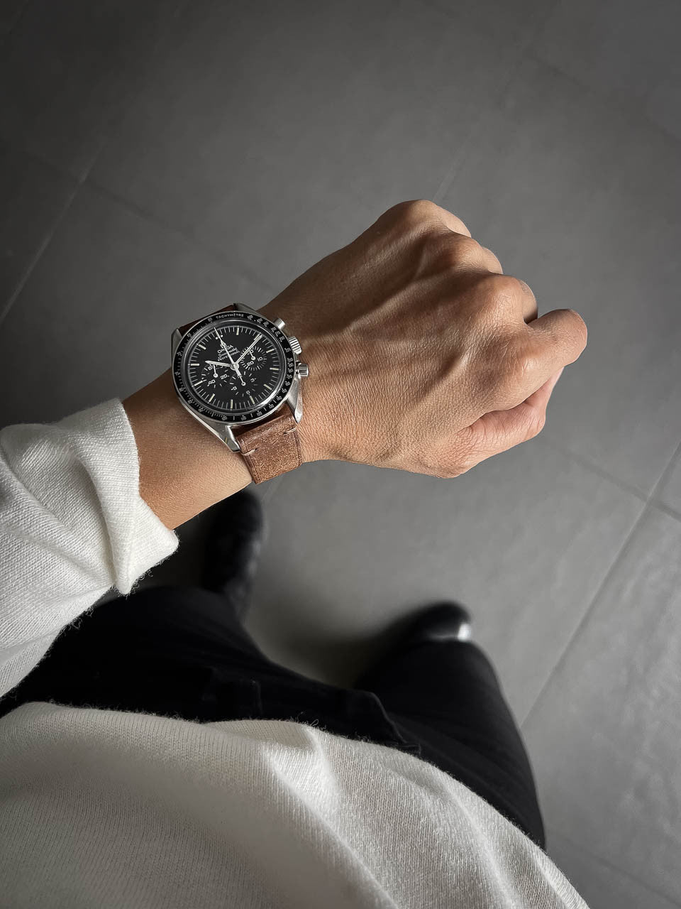 "Vega" Havana Tan Leather Watch Strap
