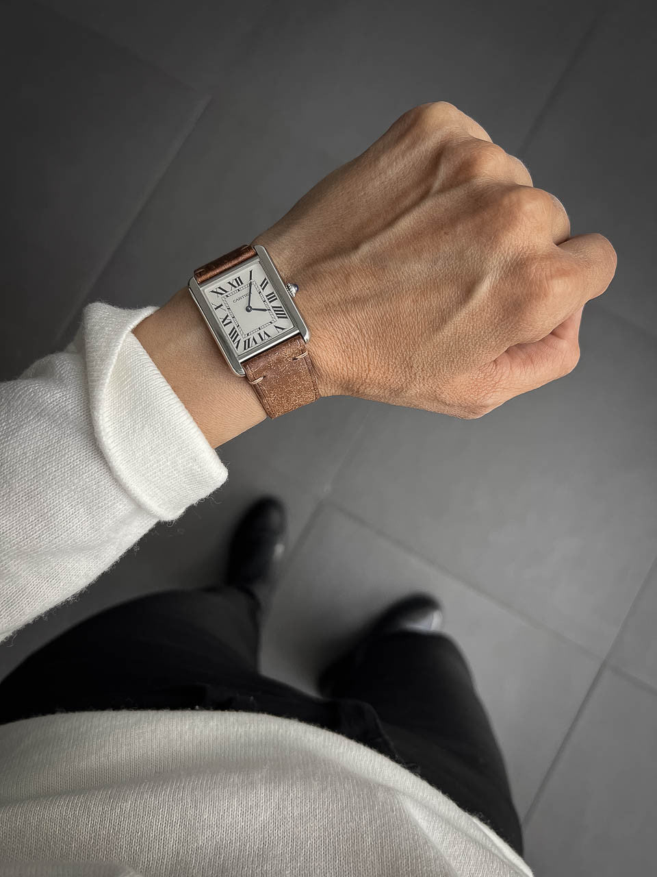 "Vega" Havana Tan Leather Watch Strap