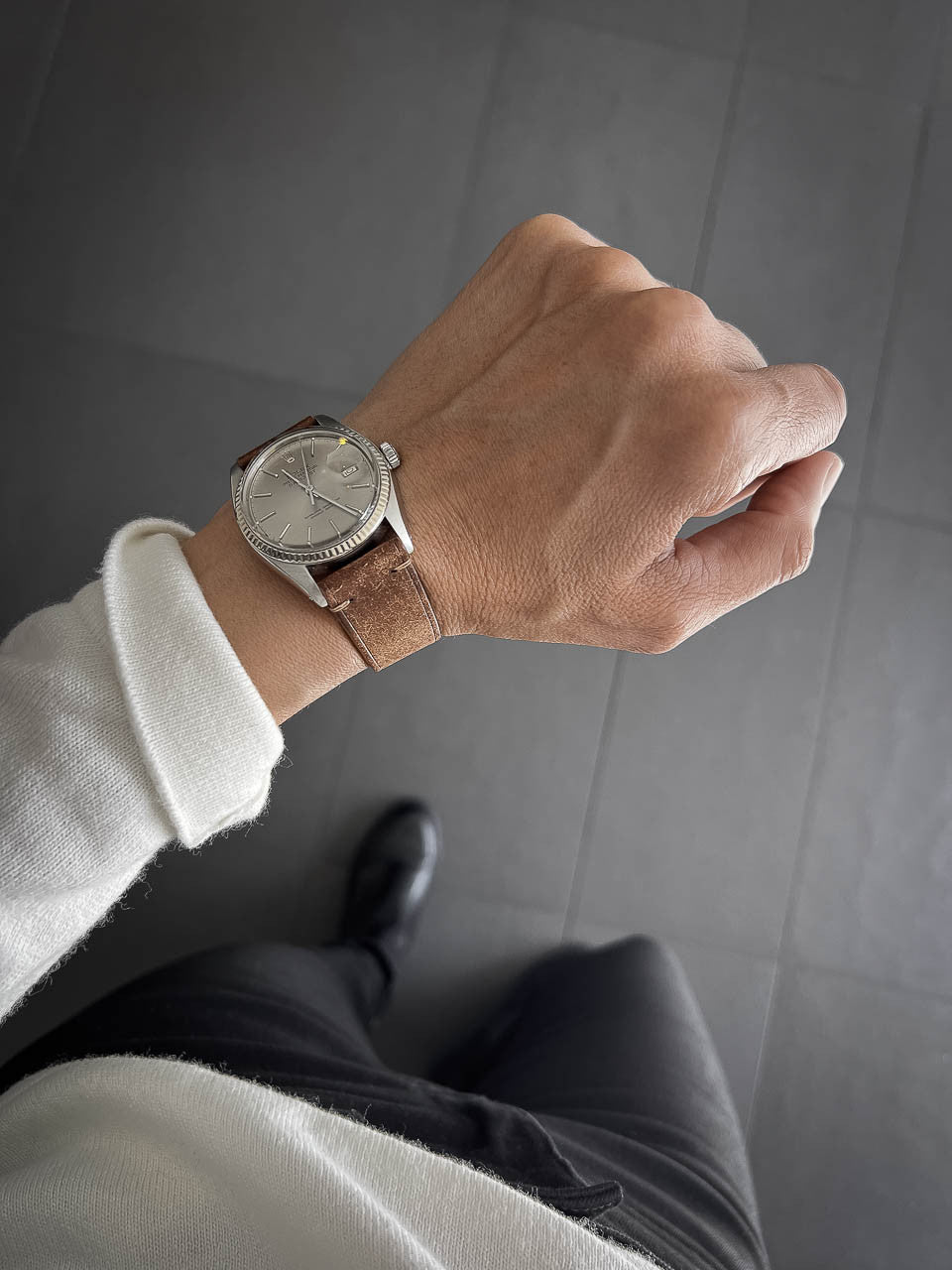 "Vega" Havana Tan Leather Watch Strap