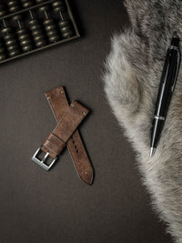 "Vega" Havana Tan Leather Watch Strap