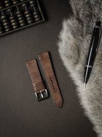 "Vega" Havana Tan Leather Watch Strap
