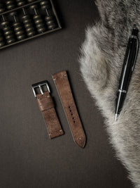 "Vega" Havana Tan Leather Watch Strap