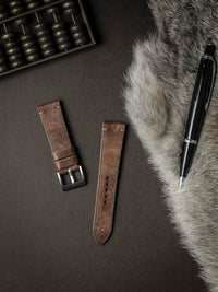"Vega" Havana Tan Leather Watch Strap