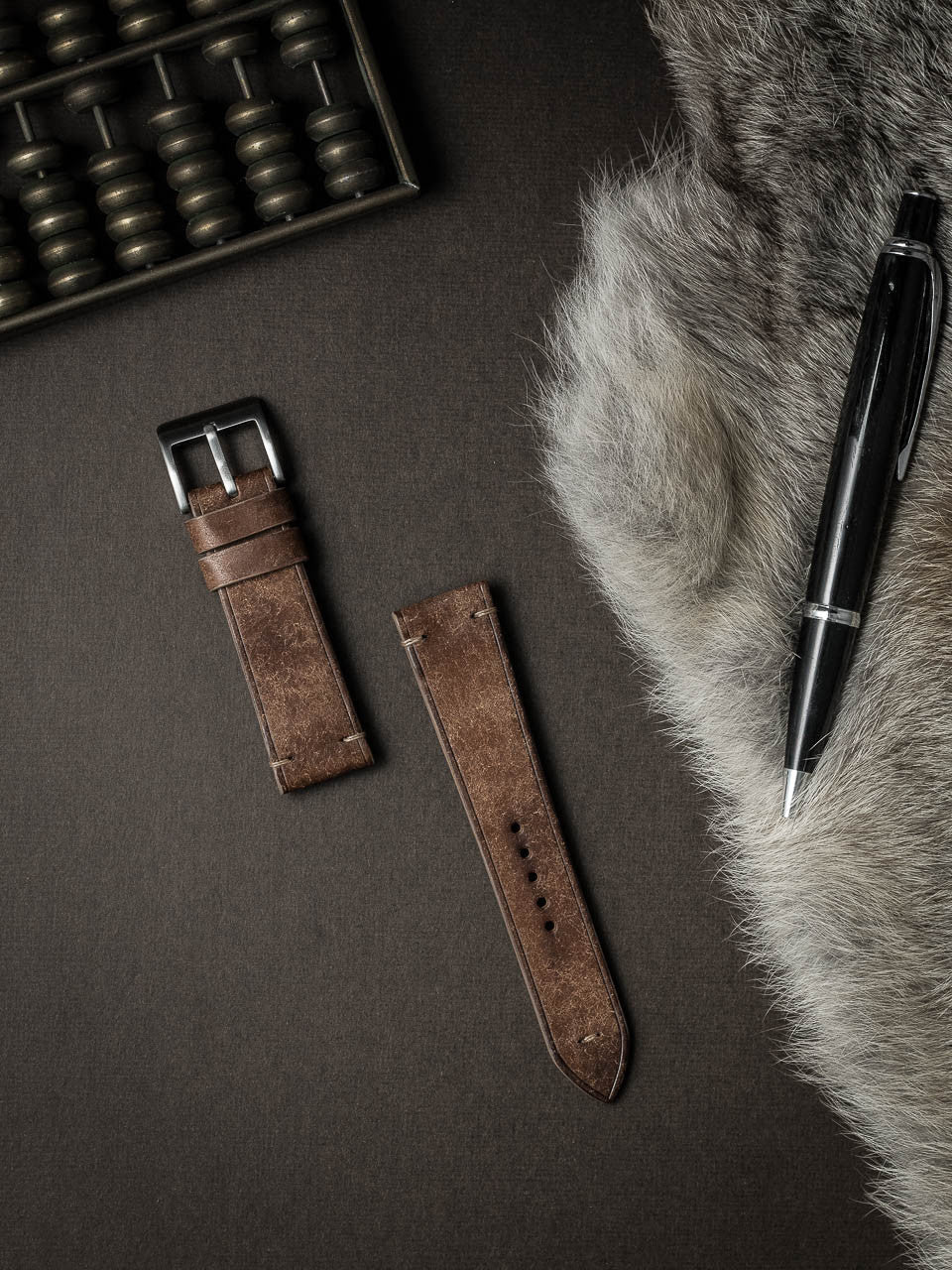 "Vega" Havana Tan Leather Watch Strap
