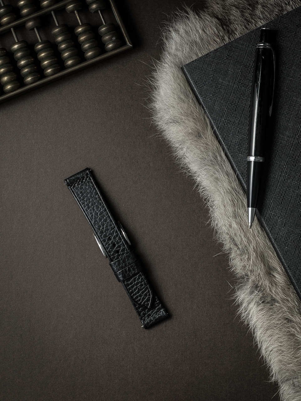 "Khal" Black Leather Watch Strap