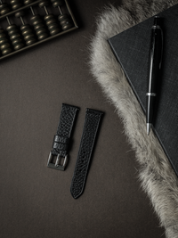 "Khal" Black Leather Watch Strap