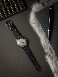 "Khal" Black Leather Watch Strap