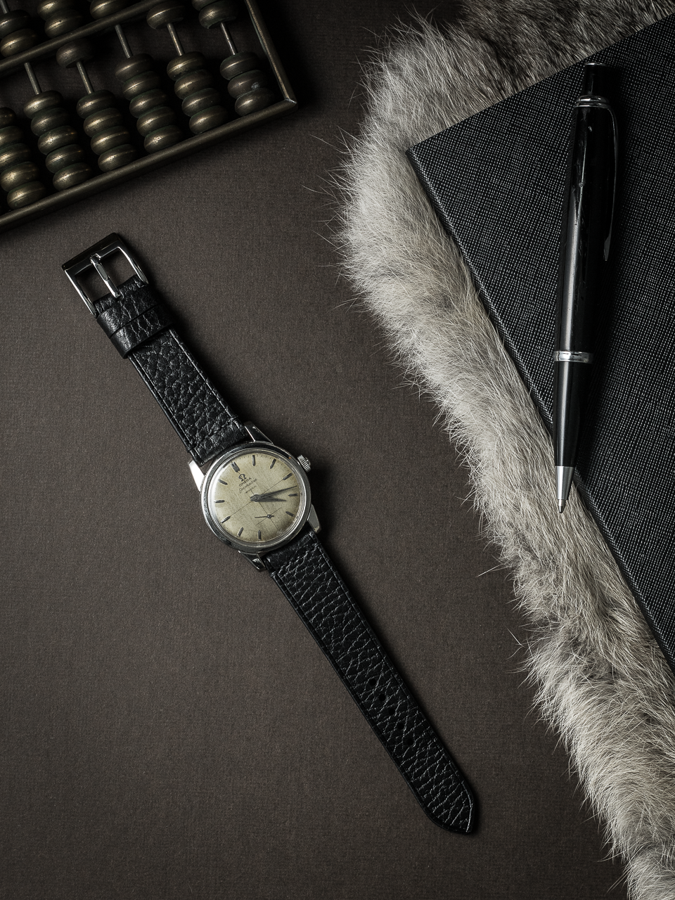 "Khal" Black Leather Watch Strap