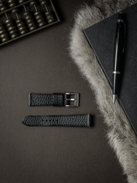 "Khal" Black Leather Watch Strap