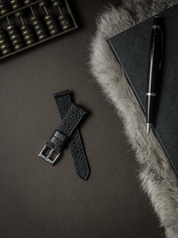"Khal" Black Leather Watch Strap