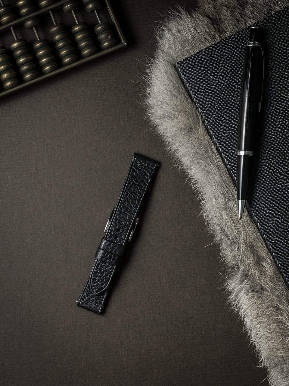 "Khal" Black Leather Watch Strap