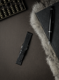 "Khal" Black Leather Watch Strap