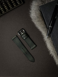 "Wythe" Dark Hunter Green Leather Watch Strap