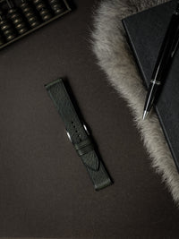 "Wythe" Dark Hunter Green Leather Watch Strap