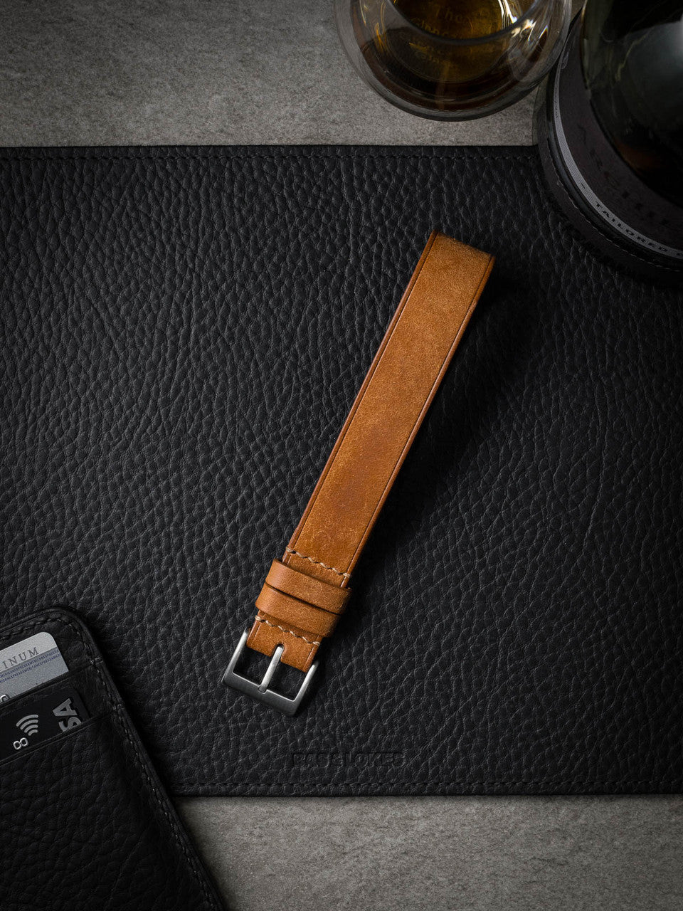 "Windsor" Butterscotch Leather Single Pass Watch Strap