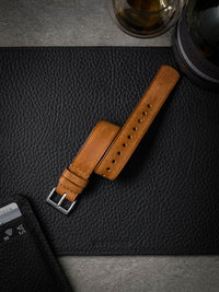 "Windsor" Butterscotch Leather Single Pass Watch Strap