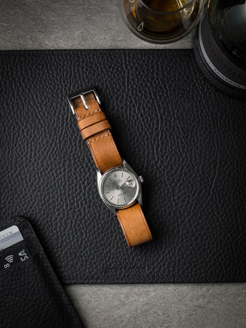 "Windsor" Butterscotch Leather Single Pass Watch Strap
