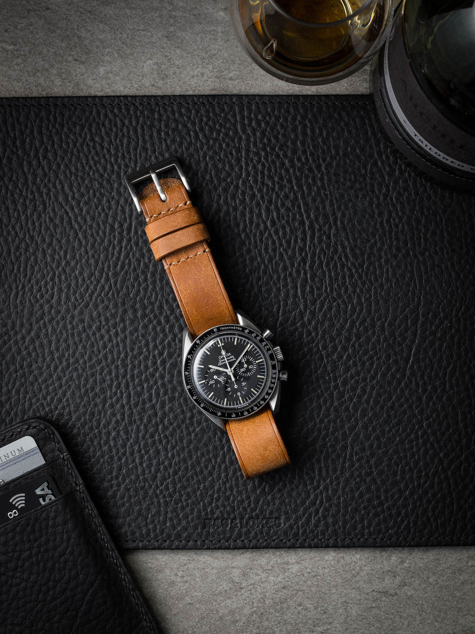 "Windsor" Butterscotch Leather Single Pass Watch Strap