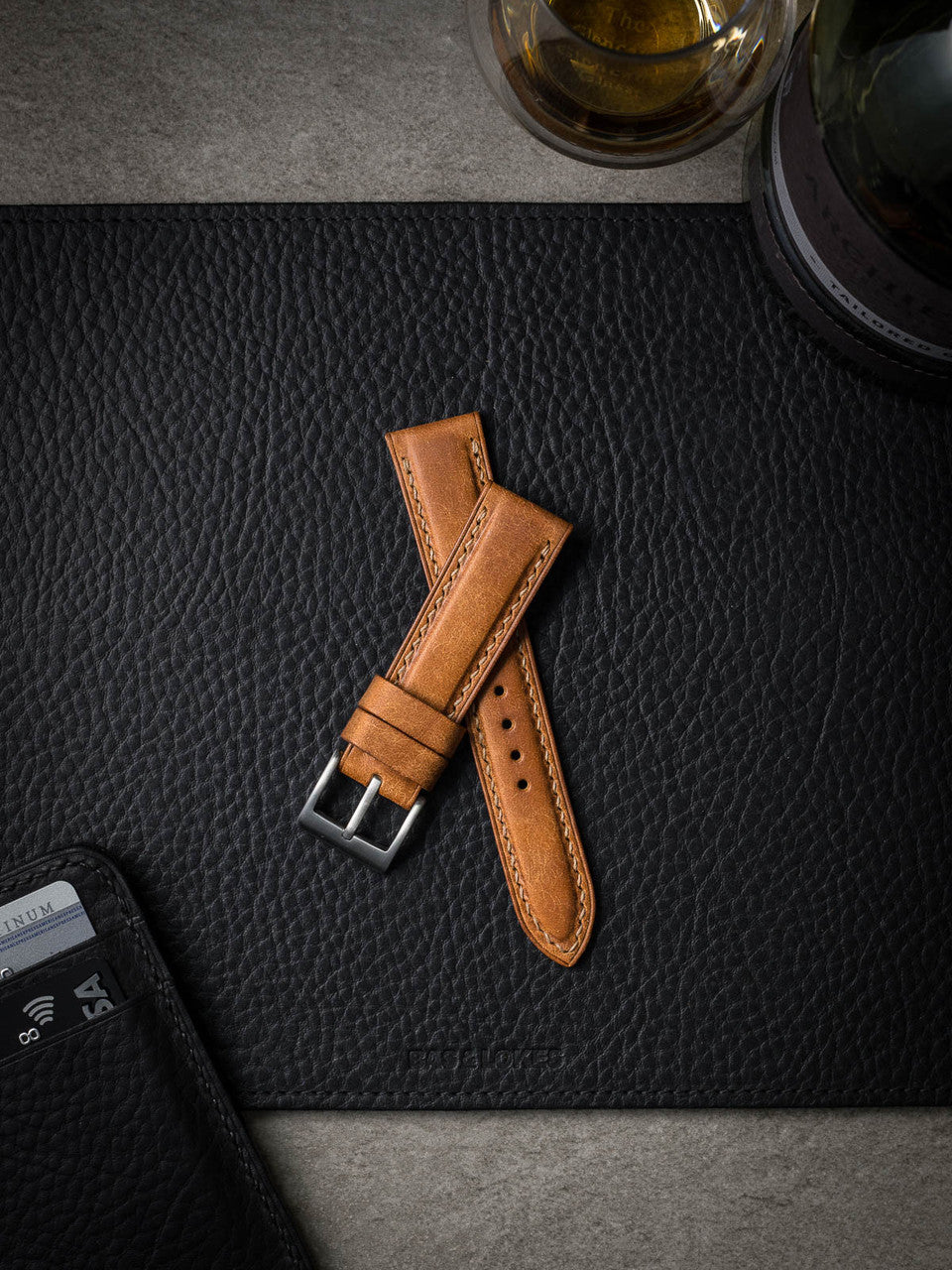 "Woodgate" Butterscotch Padded Leather Watch Strap