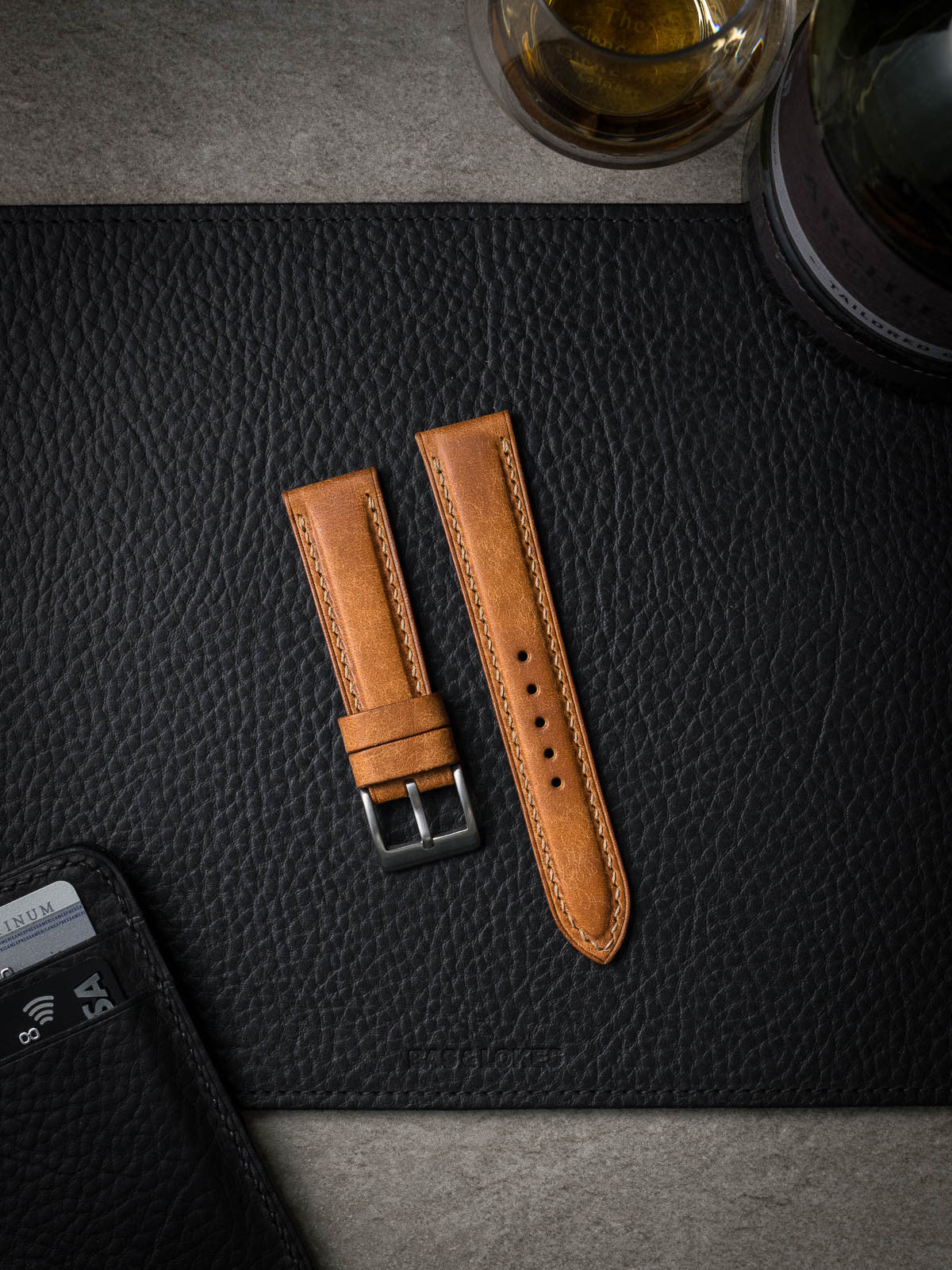 "Woodgate" Butterscotch Padded Leather Watch Strap