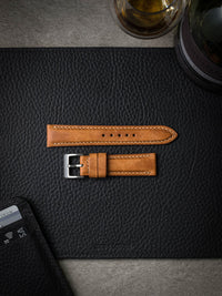 "Woodgate" Butterscotch Padded Leather Watch Strap