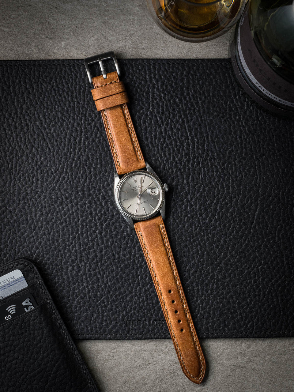 "Woodgate" Butterscotch Padded Leather Watch Strap