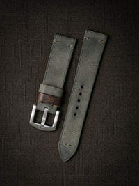 "Worthington" Grey Green Leather Watch Strap