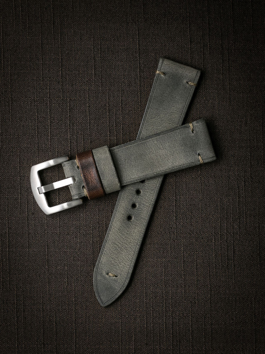 "Worthington" Grey Green Leather Watch Strap