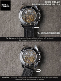 "Lex" Storm Grey Padded Leather Watch Strap